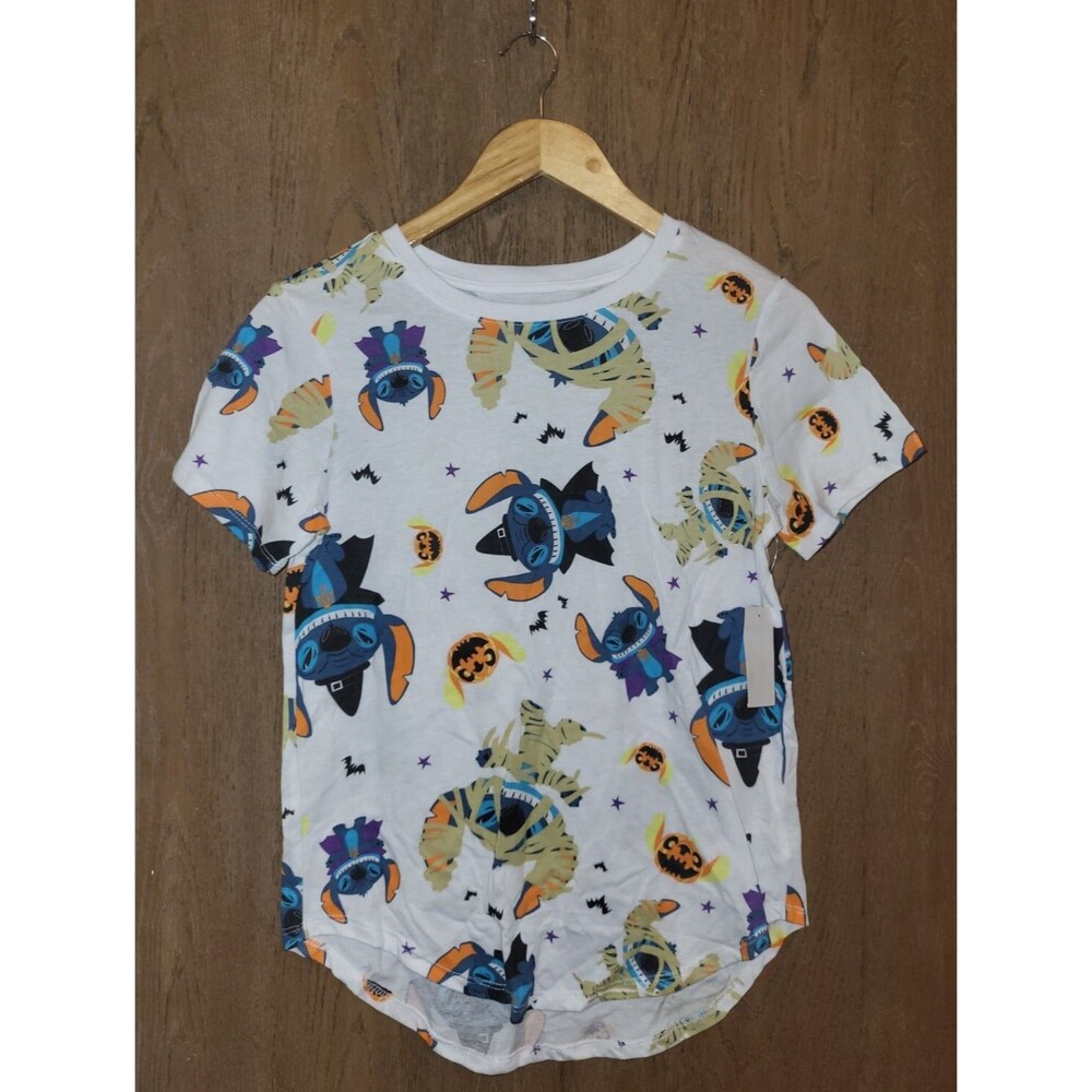 Disney Stitch Juniors Halloween T Shirt Size Medium (7-9)